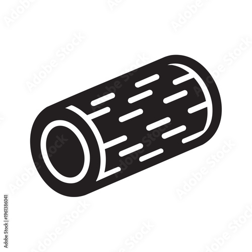 An illustration of a foam roller displayed clearly on a white background.