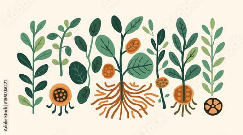 A calm and serene minimalist design with a green arc on a cream background, evoking feelings of growth and harmony.