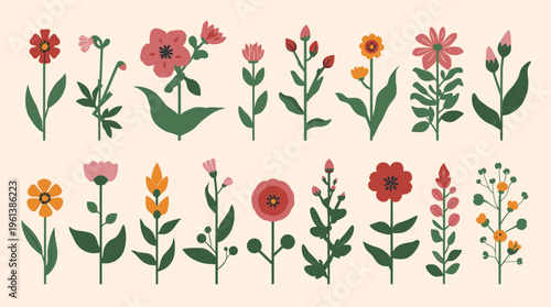 A simple, modern illustration of green leaves on a beige background, conveying a sense of calmness and serenity, ideal for use in wellness, nature, or