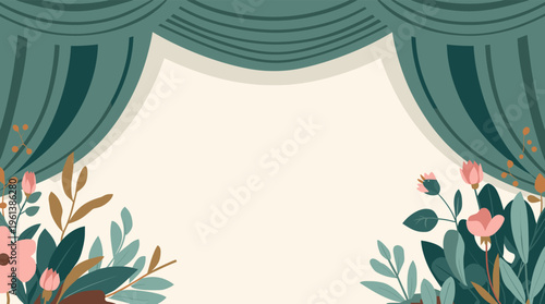 A stylized illustration of pink flowers and green leaves on a cream background, evoking a sense of calmness and serenity.