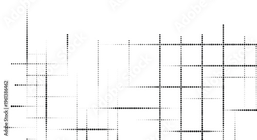Geometric dot pattern forming grid lines on transparent background for abstract design.