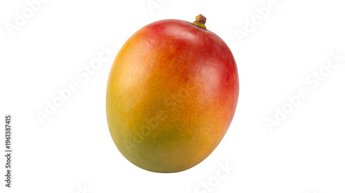 Yellow and red mango closeup fruit isolated on a transparent background