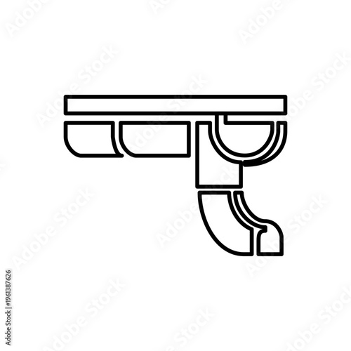 雨どいの線画アイコン