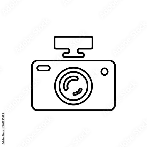 ドライブレコーダーの線画アイコン