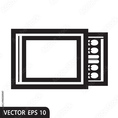 Vector illustration of an open matchbox with clear outline design on white background