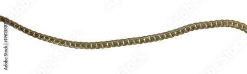 Quadro em tela Old gold and silver jewelry chain bracelet necklace isolated on white