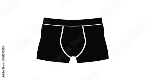 Black boxer briefs displayed against a white background a stark silhouette