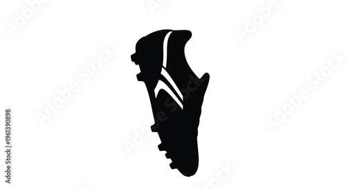 Black soccer cleat against a white background a striking silhouette