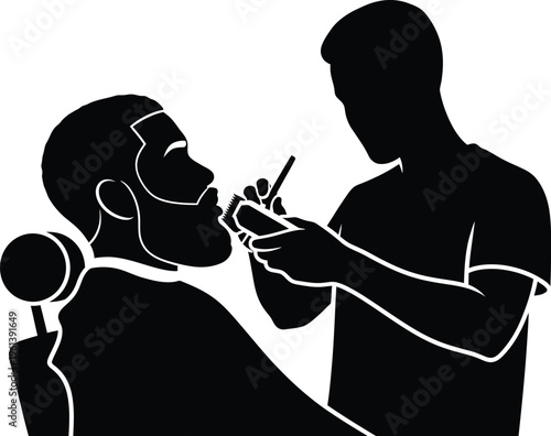 Man getting hair cut by professional barber