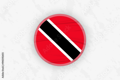 Trinidad and Tobago Flag Circular Sticker Design, National Pride Decal.