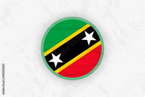 Saint Kitts and Nevis Flag Circular Sticker Design, National Pride Decal.