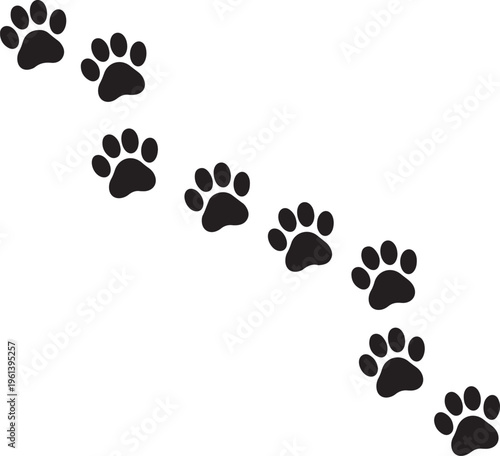 pawprint vector black paw prints moving diagonally