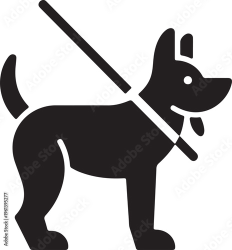 guide dog pictogram support animal harness handle accessibility