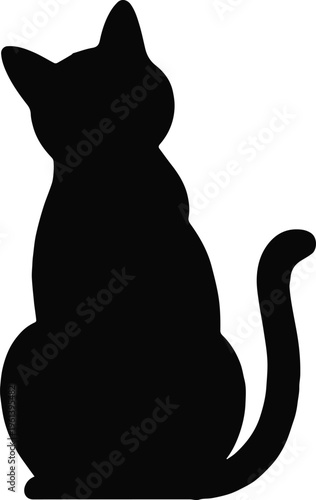 cat silhouette outline icon stencil decal clipart vector