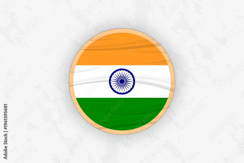 Naklejka premium India Flag Circular Sticker Design, National Pride Decal.
