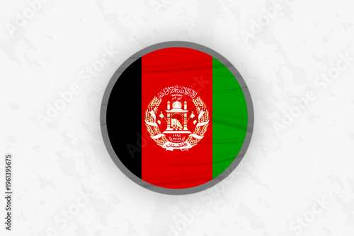 Afghanistan Flag Circular Sticker Design, National Pride Decal.