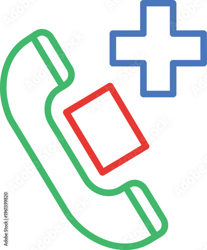 Conceptual healthcare symbol representing emergency medical services communication and health care assistance