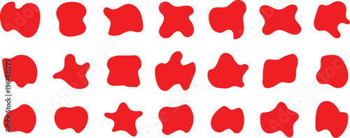 Blob shape organic set. Collection from abstract forms for design and paint. Liquid irregular blob shape elements graphic flat style