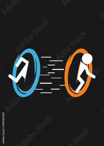 Abstract Teleportation Concept with Portal Transition