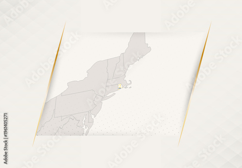 Rhode Island Country Map Featuring National Flag Colors.