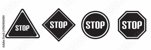 Variations of stop road signs