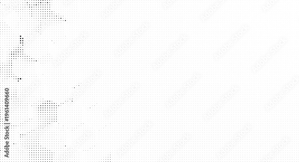Fototapeta premium Faint gray halftone dot pattern creates ethereal abstract background with soft gradient effect.