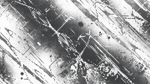 Diagonal grunge streaks black and white abstract texture background