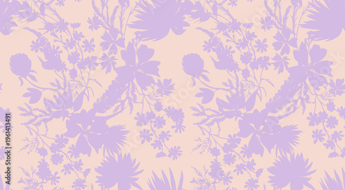 Photos Seamless folkloric floral pattern with flowers