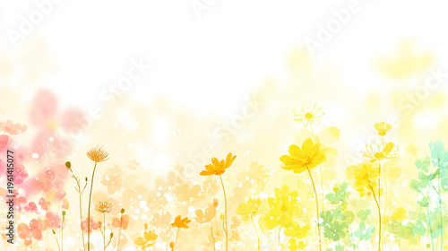 Elegant wedding invitation card background . Minimal hand painted watercolor Cosmosflowers texture template background. Design for wedding, vip cover, poster, rsvp moderncard. Valentine's Day