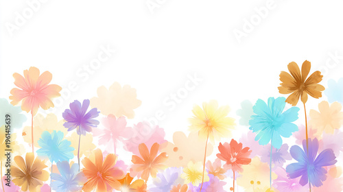 Elegant wedding invitation card background . Minimal hand painted watercolor Cosmosflowers texture template background. Design for wedding, vip cover, poster, rsvp moderncard. Valentine's Day