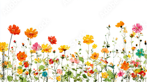 Elegant wedding invitation card background . Minimal hand painted watercolor Cosmosflowers texture template background. Design for wedding, vip cover, poster, rsvp moderncard. Valentine's Day