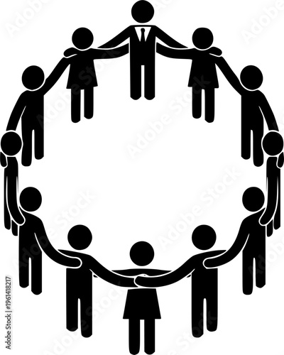 Crowd and audience people icon set showing group of people and public gathering. Vector symbols for community, society, teamwork, population, event audience and social interaction concepts