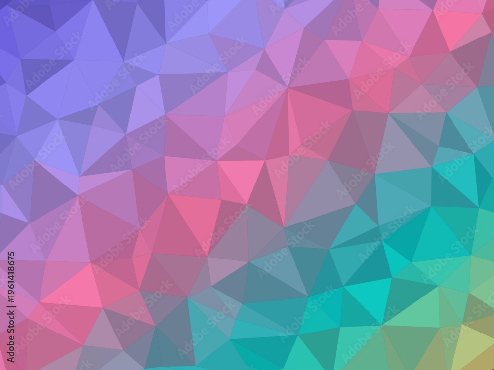 Obraz premium Colorful Low Poly Mosaic Pattern Digital Art Design