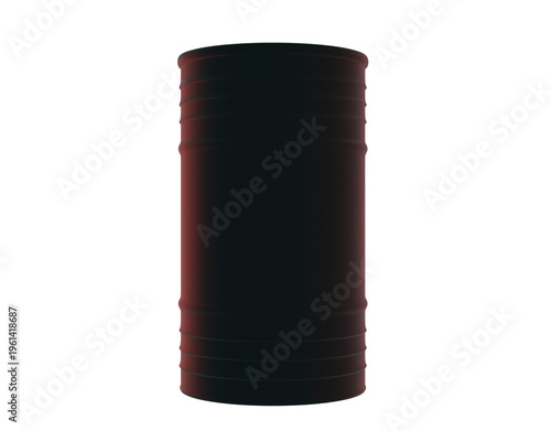Oil drum barrel isolated on white background, petroleum container