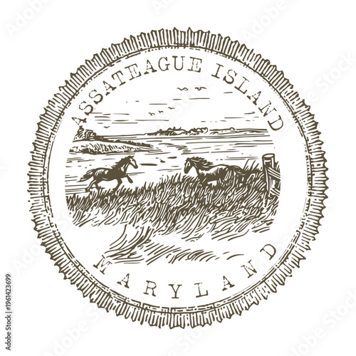 Assateague Island Maryland National Seashore Travel Passport Cancellation Stamp Postmark Journal