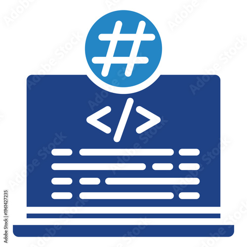 Hash Encryption Dual Tone Color Icon, Mini Illustration For Modern Concept, Ui, Ux Web And App Development. Related To Cyber Security, Data Protection.