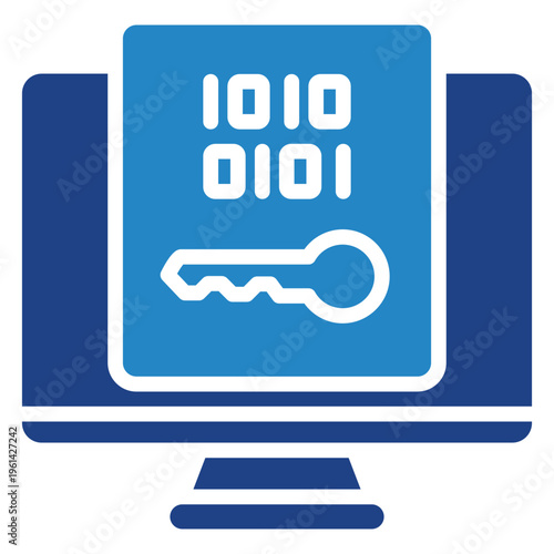 Encryption Dual Tone Color Icon, Mini Illustration For Modern Concept, Ui, Ux Web And App Development. Related To Cyber Security, Data Protection.