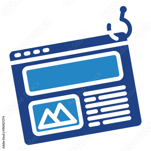 Phishing Dual Tone Color Icon, Mini Illustration For Modern Concept, Ui, Ux Web And App Development. Related To Cyber Security, Data Protection.