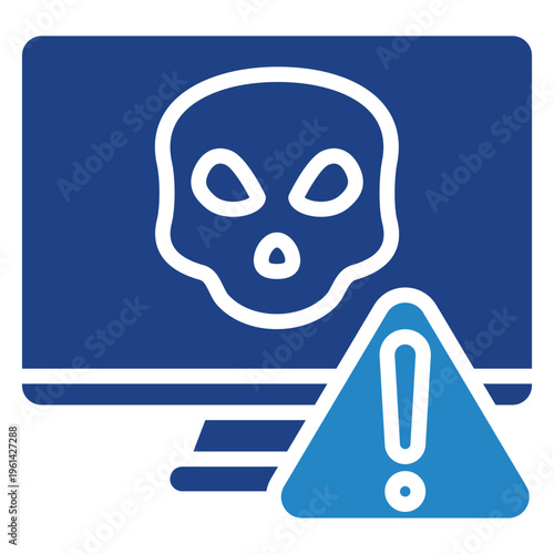 Ransomware Dual Tone Color Icon, Mini Illustration For Modern Concept, Ui, Ux Web And App Development. Related To Cyber Security, Data Protection.