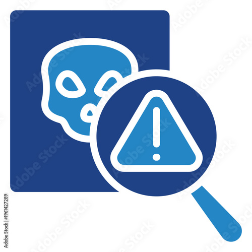 Risk Analysis Dual Tone Color Icon, Mini Illustration For Modern Concept, Ui, Ux Web And App Development. Related To Cyber Security, Data Protection.