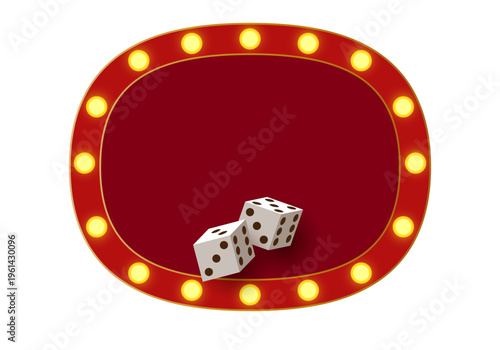 Banner for online casino with a flying casino dice