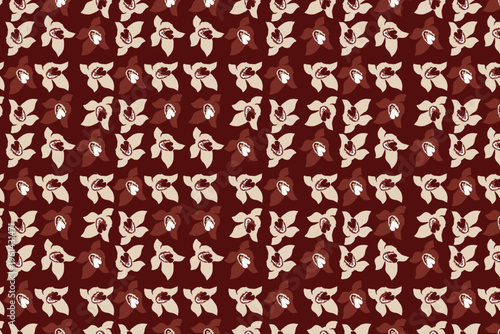 A rich and detailed maroon floral vine print perfect for traditional upholstery historical themed decor and classic fashion accessories