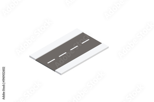 Isometric Straight Road Segment Element
