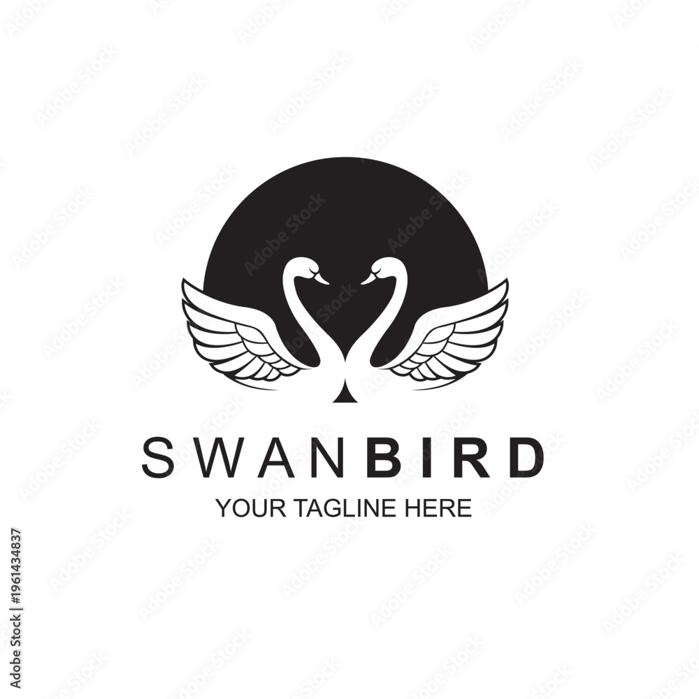 Obraz premium swan bird icon isolated on white background
