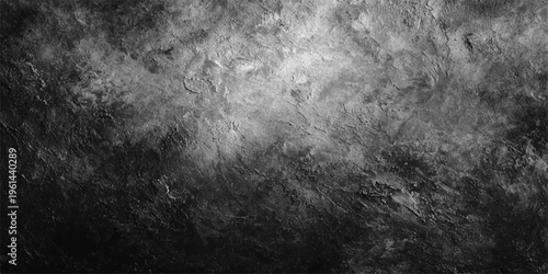 Dark blue and black and white fur texture on a dark vintage grunge paper wall with a rough grey stone pattern and aged concrete material backdrop