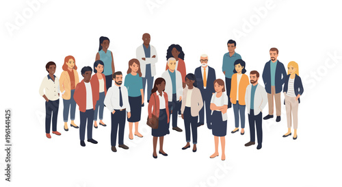 Diverse group of professionals and individuals gathered together