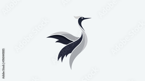 Abstract elegant bird logo design
