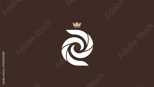 Abstract elegant swirl design with crown