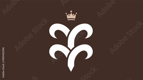 Abstract elegant symbol and crown design