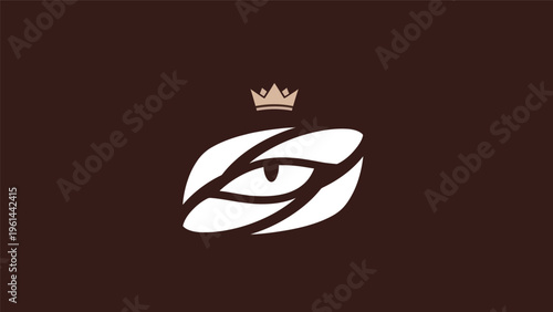 Abstract eye icon with crown